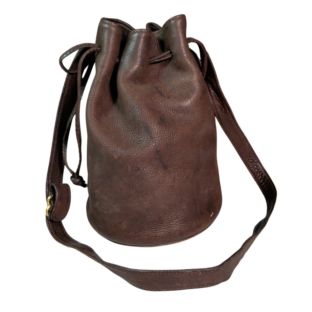 Vintage Coach Sonoma Bag Drawstring Pebbled Nubuck Tan Leather Bucket Purse 4931